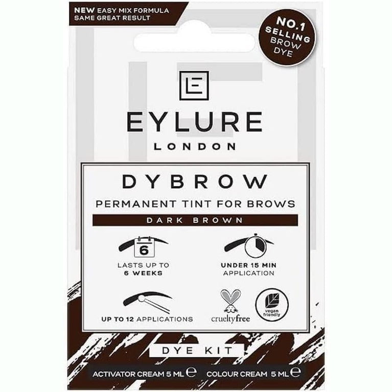 Eylure DYBROW Dark Brown Eyebrow Tinting Kit for Long-Lasting Defined Brows