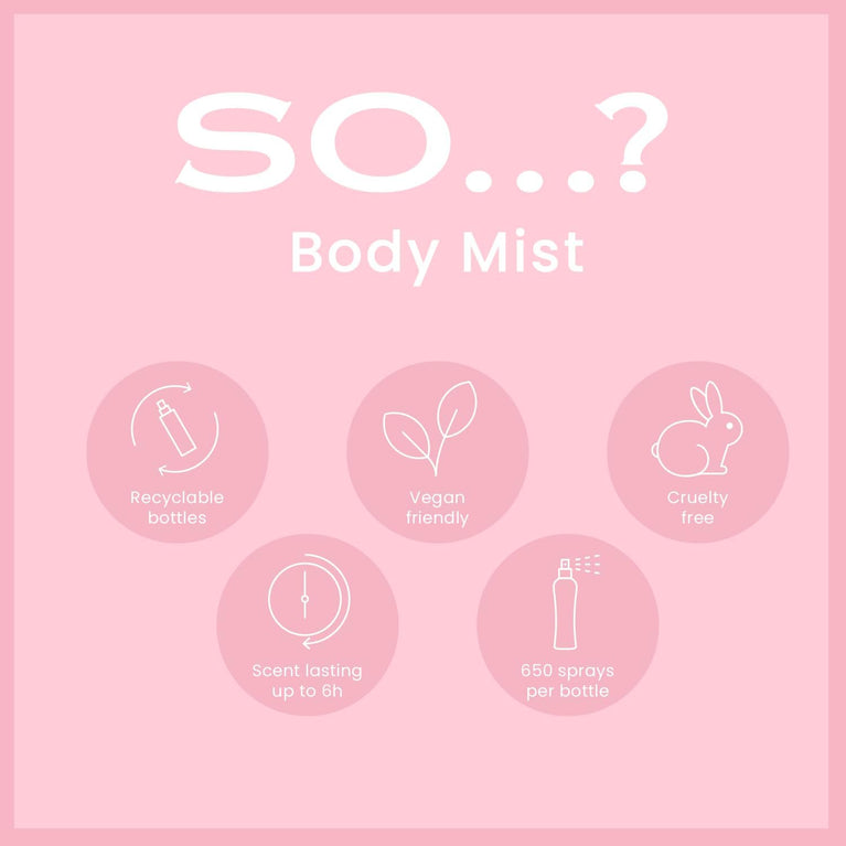 So…? Women's Pink Grapefruit Body Mist - Long-Lasting Fragrance Spray