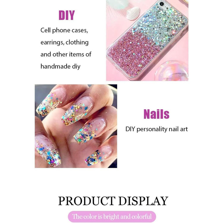 Holographic Body Glitter Gel Sequins, 50ML Mermaid Shimmer Liquid Eyeshadow, Durable and Lightweight Chunky Face and Hair Glitter (White)