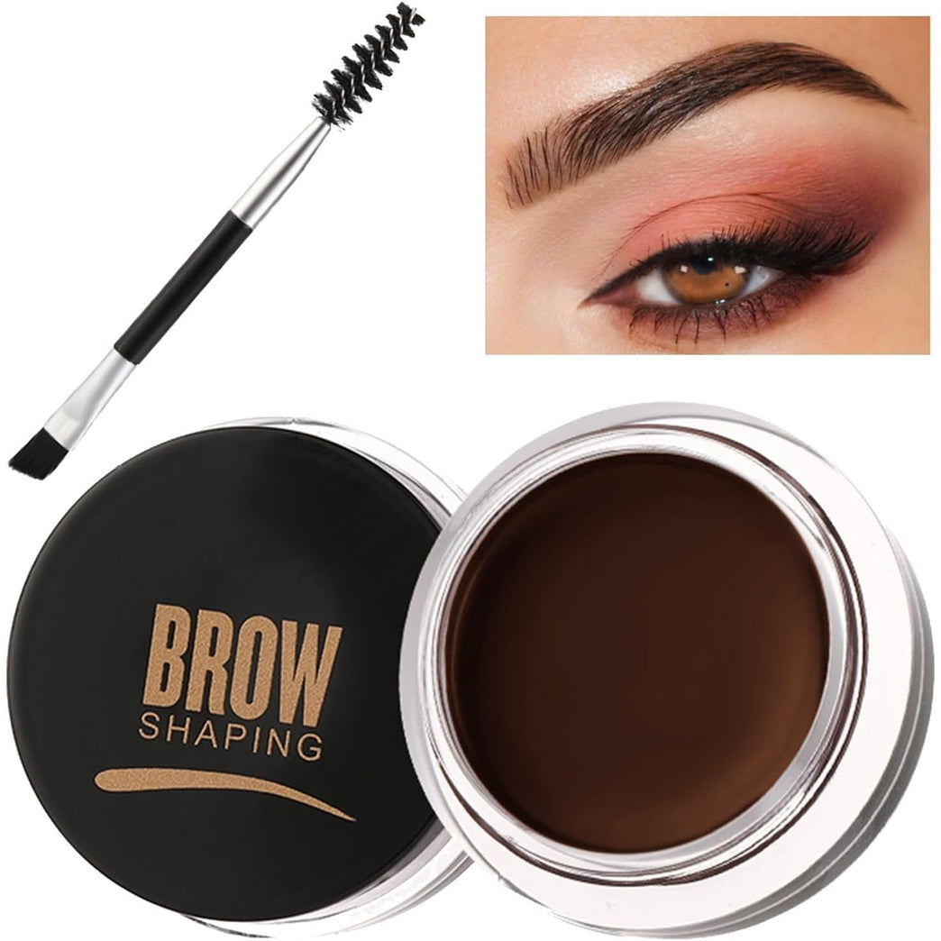 Dual-Action Tinted Eyebrow Wax Gel, Waterproof & Quick-Drying Brow Pomade with Brush, Smudgeproof, Non-Greasy, Lightweight Eyebrow Soap - 03 Dark Brown