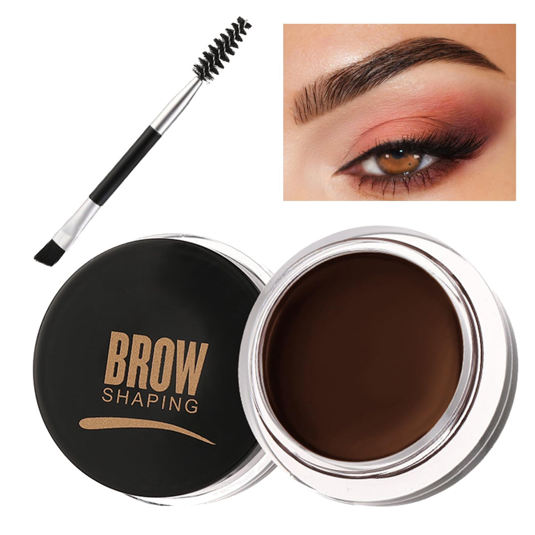 Dual-Action Tinted Eyebrow Wax Gel, Waterproof & Quick-Drying Brow Pomade with Brush, Smudgeproof, Non-Greasy, Lightweight Eyebrow Soap - 03 Dark Brown