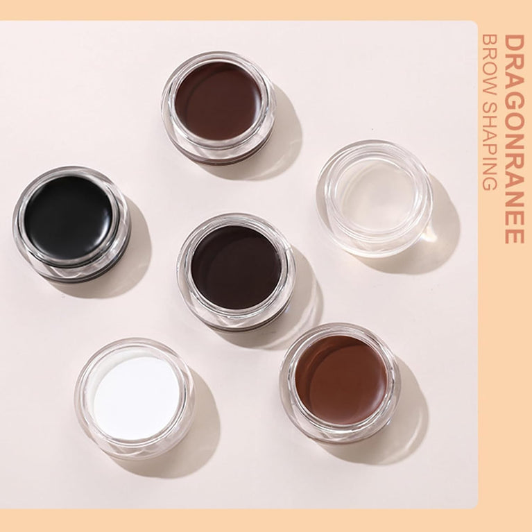 Dual-Action Tinted Eyebrow Wax Gel, Waterproof & Quick-Drying Brow Pomade with Brush, Smudgeproof, Non-Greasy, Lightweight Eyebrow Soap - 03 Dark Brown