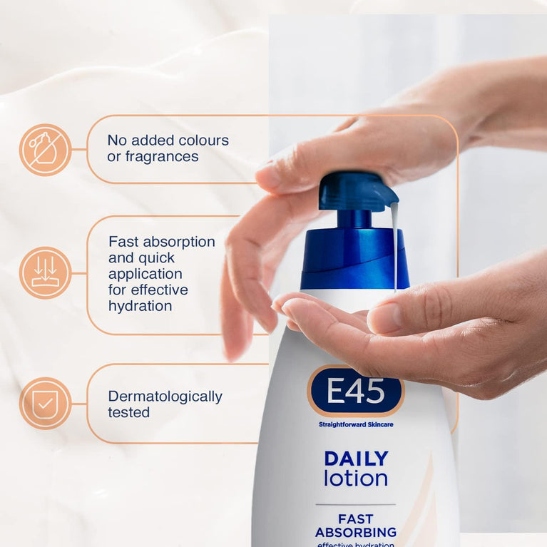 E45 Daily Skin Lotion - Lightweight Hydrating Moisturiser for Very Dry Skin