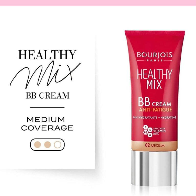 Bourjois Healthy Mix Hydrating BB Cream - 30ml, Medium Shade 02 for Flawless Skin