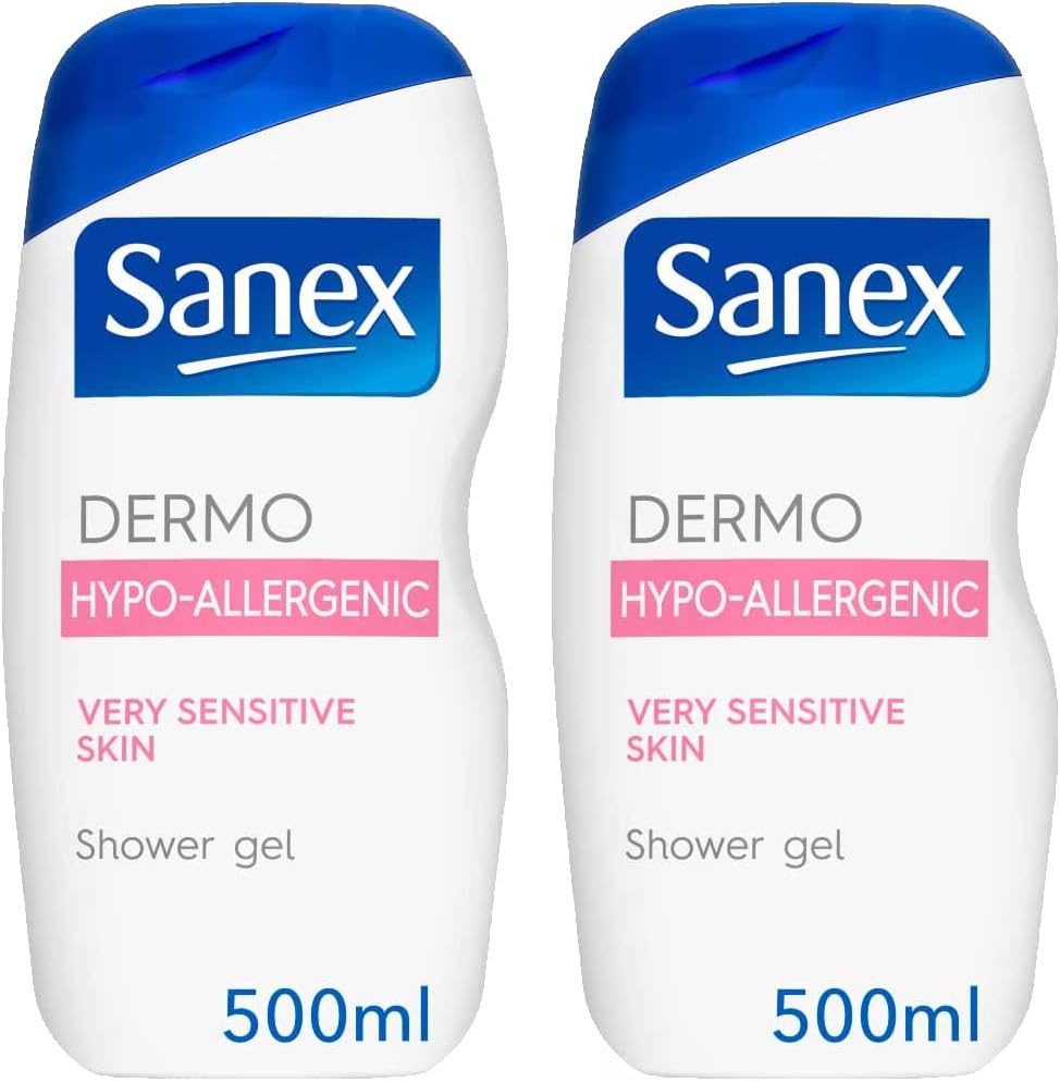 Sanex Dermo Hypoallergenic Bath and Shower Gel 500ml - Pack of 2