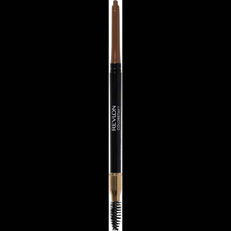 Revlon Waterproof Brow Definer Pencil with Dual-End Spoolie Brush, 24HR Long Lasting, 210 Soft Brown, 0.9g