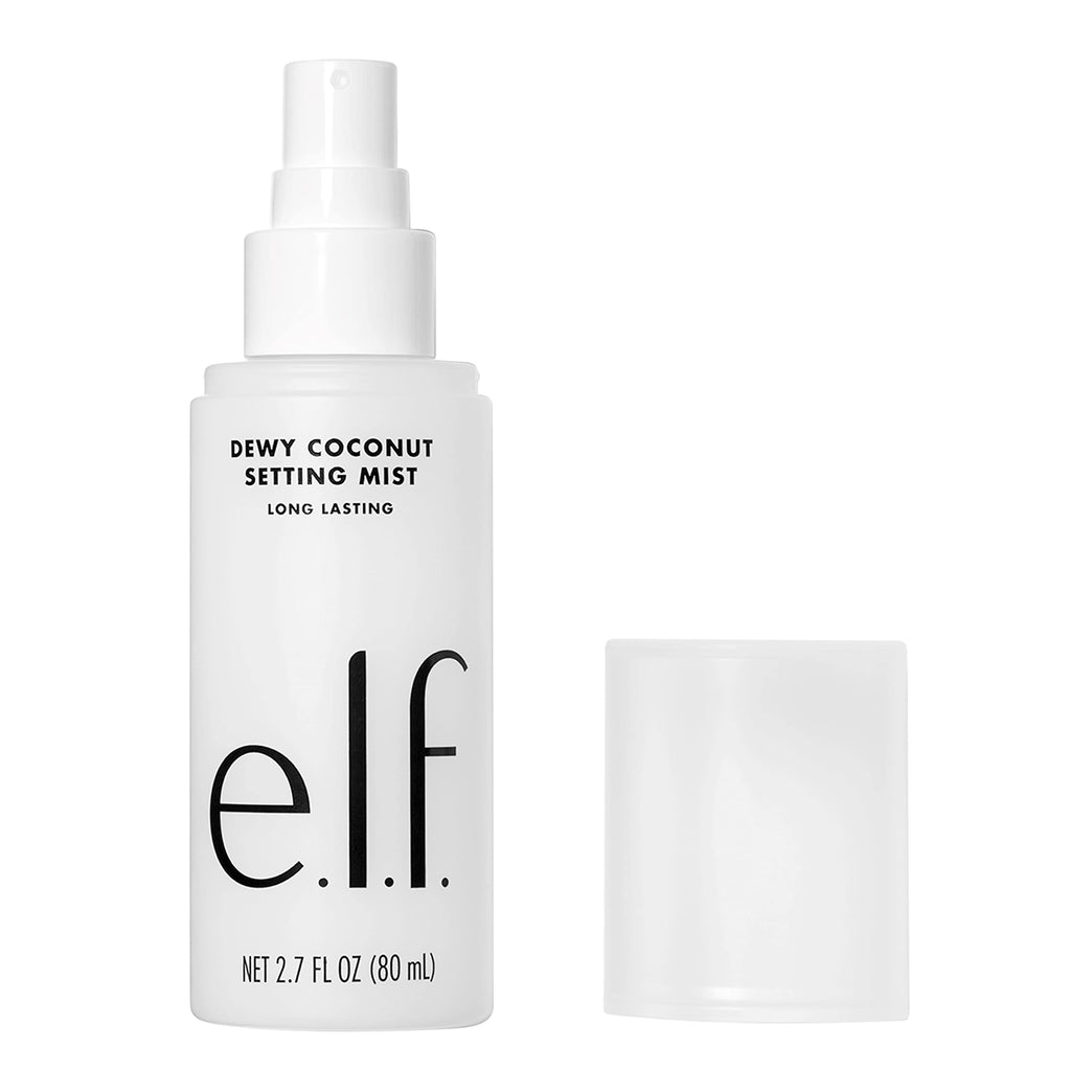 e.l.f. Radiant Glow Makeup Setting Spray with Coconut, Green Tea & Cucumber, Long-Lasting & Hydrating, 2.7 Fl Oz (80mL)