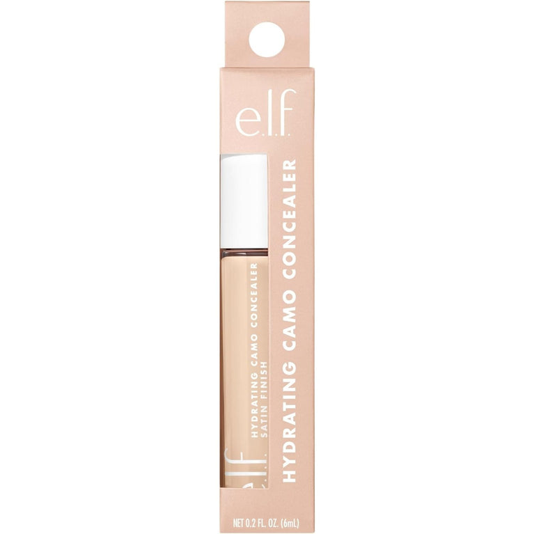 e.l.f. All-Day Flawless Coverage Hydrating Camo Concealer in Light Ivory with Satin Finish - Lightweight, Radiant Skin, 25 Color Options