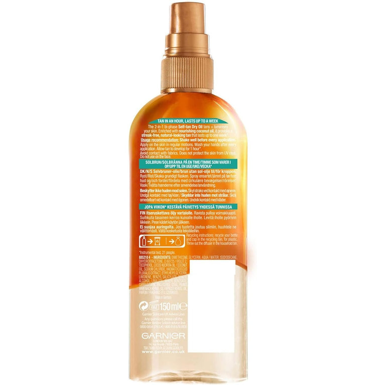 Garnier Ambre Solaire Quick Tanning Dry Oil with Coconut Essence