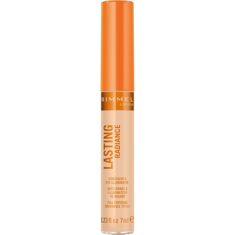 Rimmel Radiant Glow Concealer and Eye Brightener - Full Coverage in 10 Ivory, 7ml