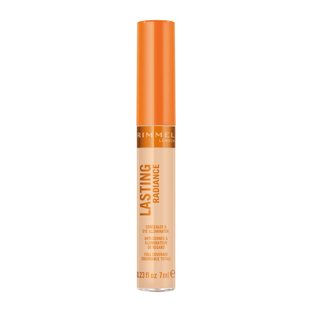 Rimmel Radiant Glow Concealer and Eye Brightener - Full Coverage in 10 Ivory, 7ml