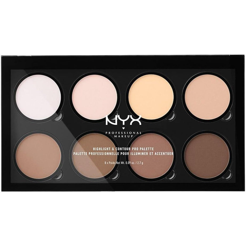 NYX Pro Blendable Highlight & Contour Palette: Matte & Pearly Shades for Custom Sculpting