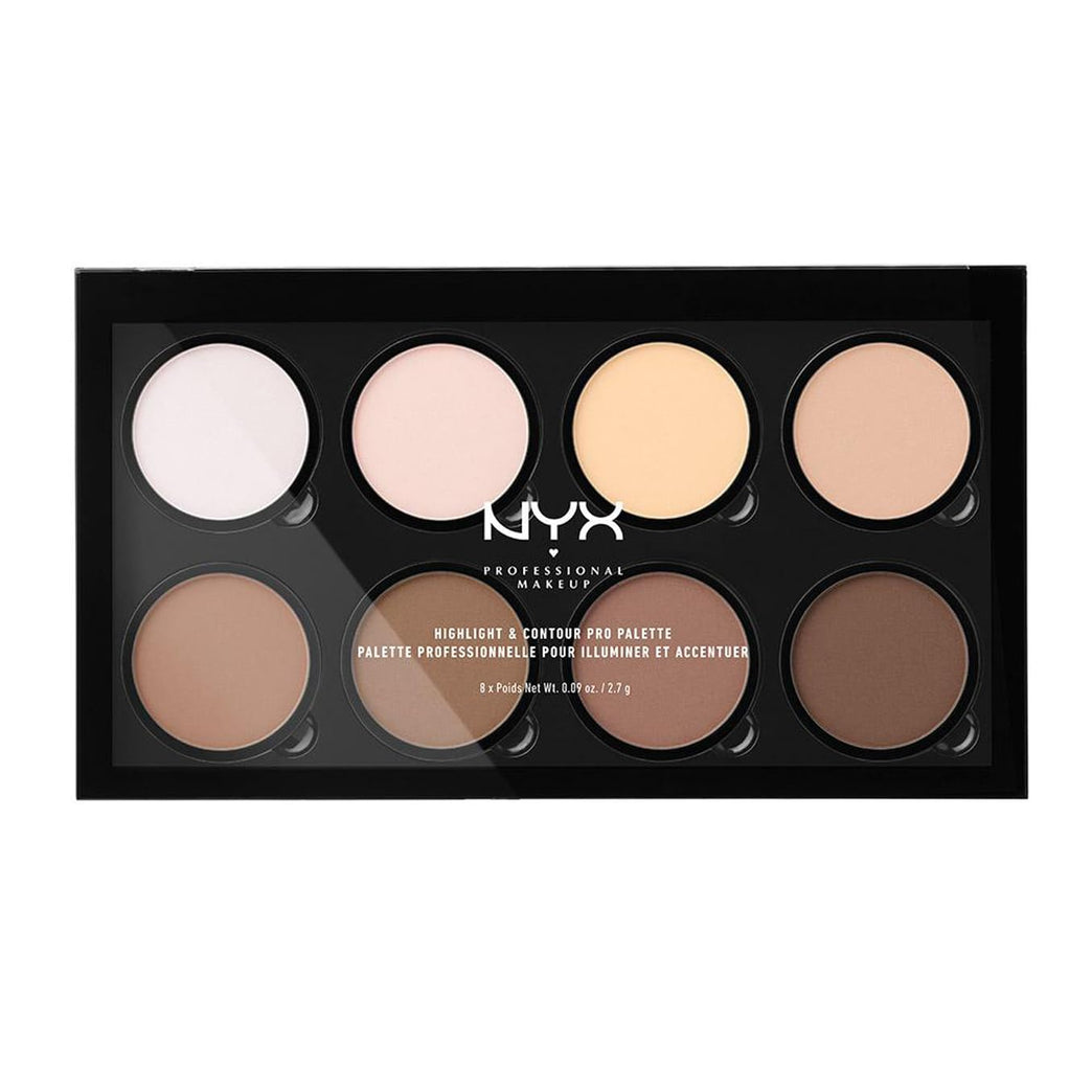 NYX Pro Blendable Highlight & Contour Palette: Matte & Pearly Shades for Custom Sculpting