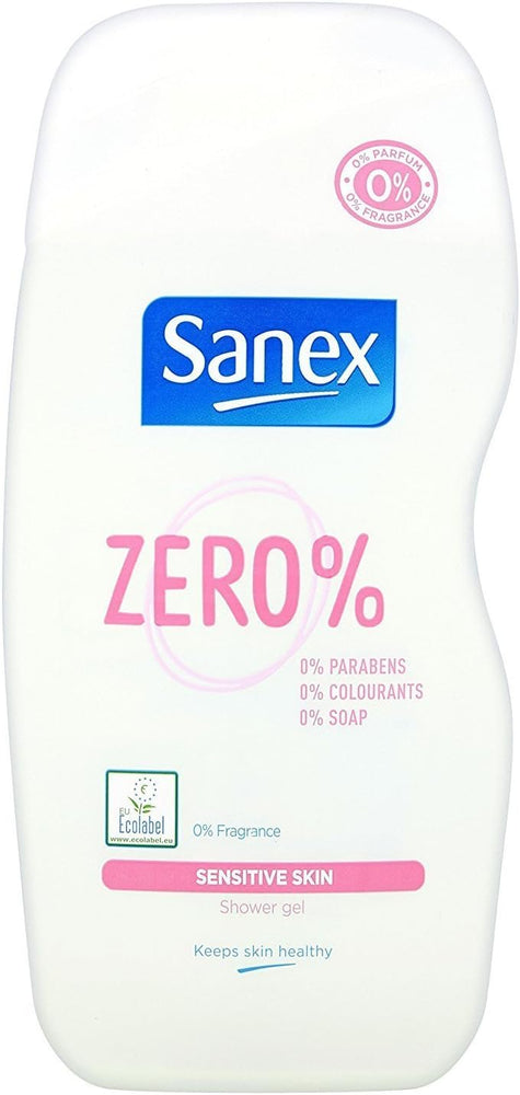 Sanex Zero% Sensitive Skin Shower Gel 225 ml (Pack of 2)