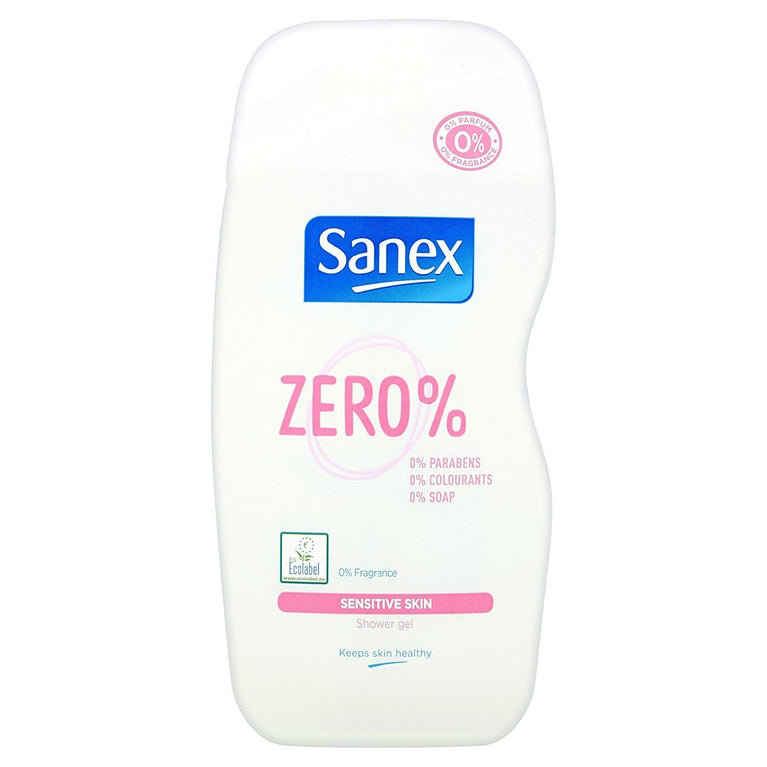 Sanex Zero% Sensitive Skin Shower Gel 225 ml (Pack of 2)