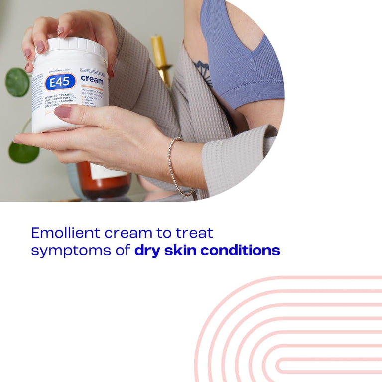 E45 Cream 500g Tub - Emollient Body Cream for Dry & Sensitive Skin