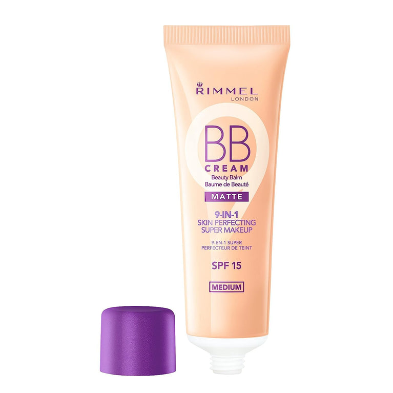 Rimmel London Flawless Matte Finish BB Cream, Shade 002 Medium, SPF 15 Protection, 30ml