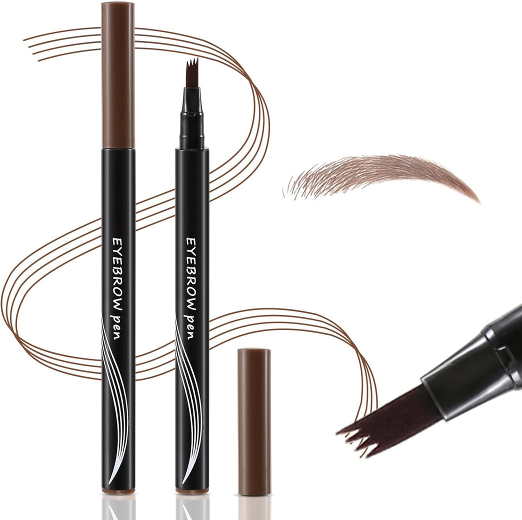 Boobeen 4-Point Micro Shaping Waterproof Eyebrow Pencil - Natural Look, Long Lasting, Liquid Eyebrow Fork Tip Pen for 3D Hair-Like Strokes