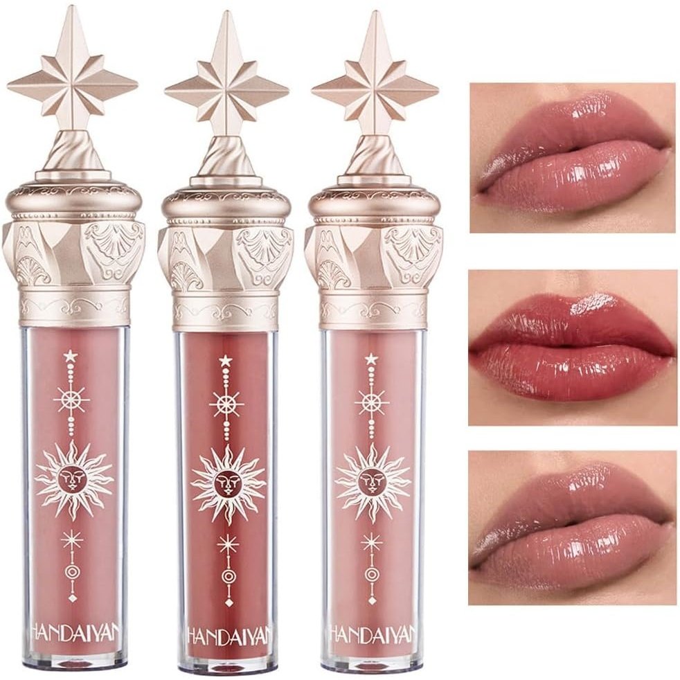 Glossy Mirror Shine Lip Plumper - Hydrating Tinted Lip Balm with Vitamin E (Blushing Cinnamon, 707)