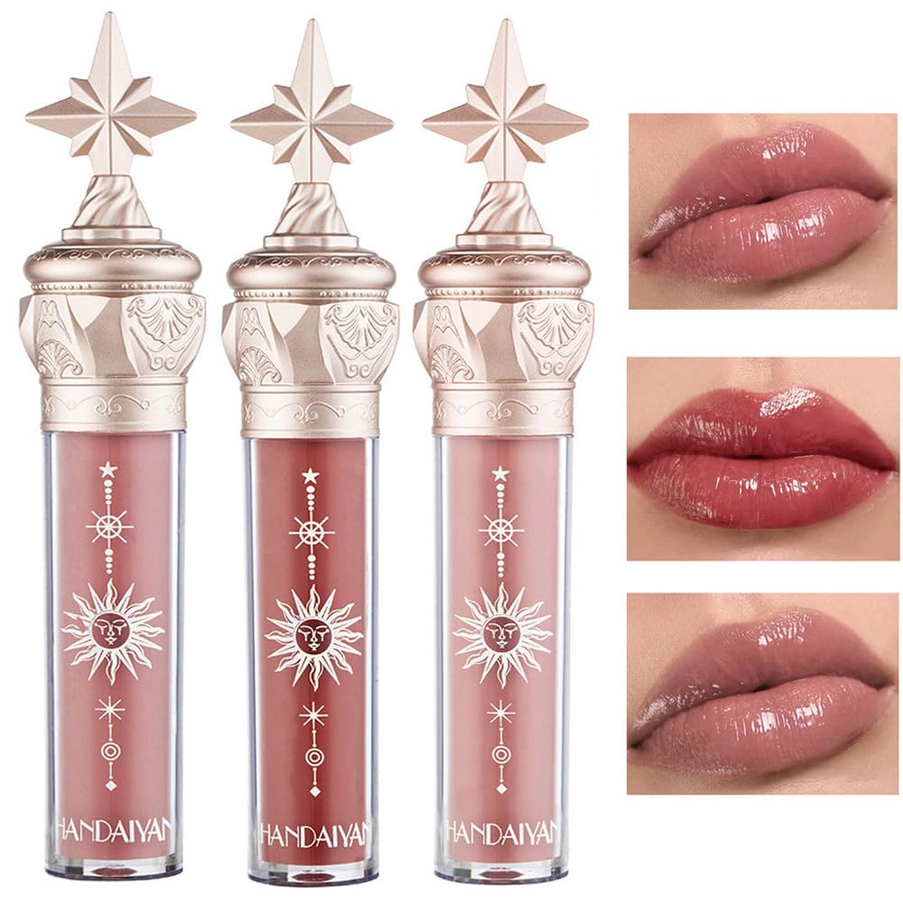 Glossy Mirror Shine Lip Plumper - Hydrating Tinted Lip Balm with Vitamin E (Blushing Cinnamon, 707)