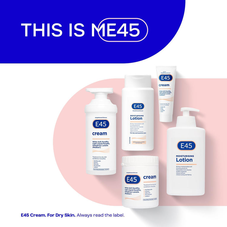 E45 Cream 500g Tub - Emollient Body Cream for Dry & Sensitive Skin