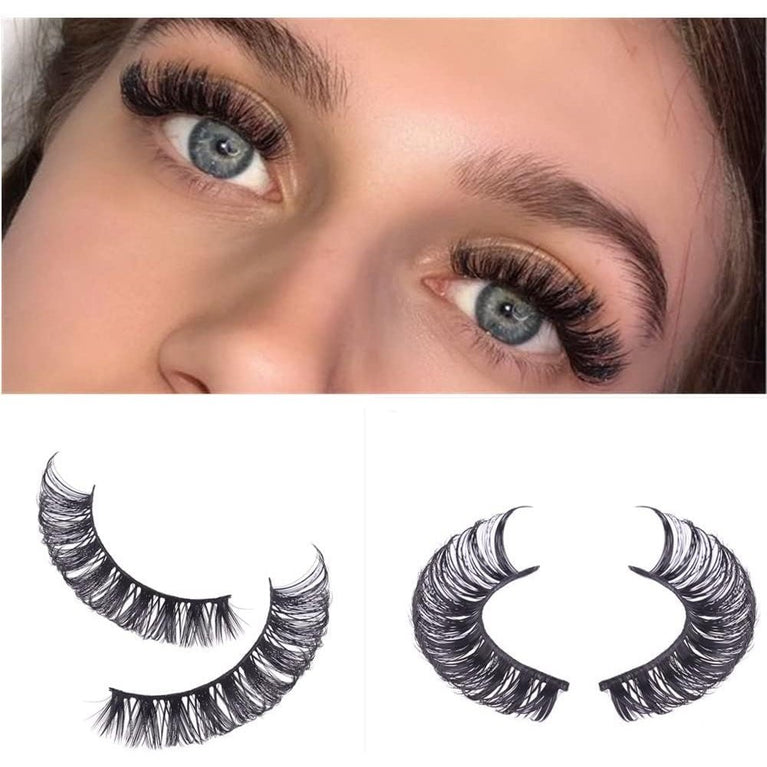 10 Pairs of D-Curly Russian Faux Mink Strip Eyelashes - Natural, Fluffy, Wispy, and Reusable Short Thick Lashes for Every Occasion