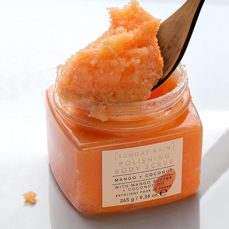 Sunday Rain Mango and Coconut Polishing Body Scrub for Soft and Smooth Skin, 265g