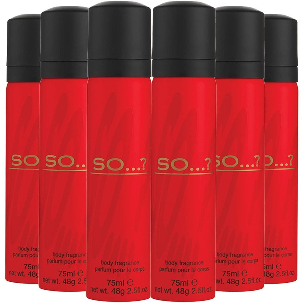 So...? Iconic Body Fragrance Spray Bundle 75ml (Pack of 6)
Embrace Confidence and Elegance: So...? Iconic Body Fragrance Spray Collection