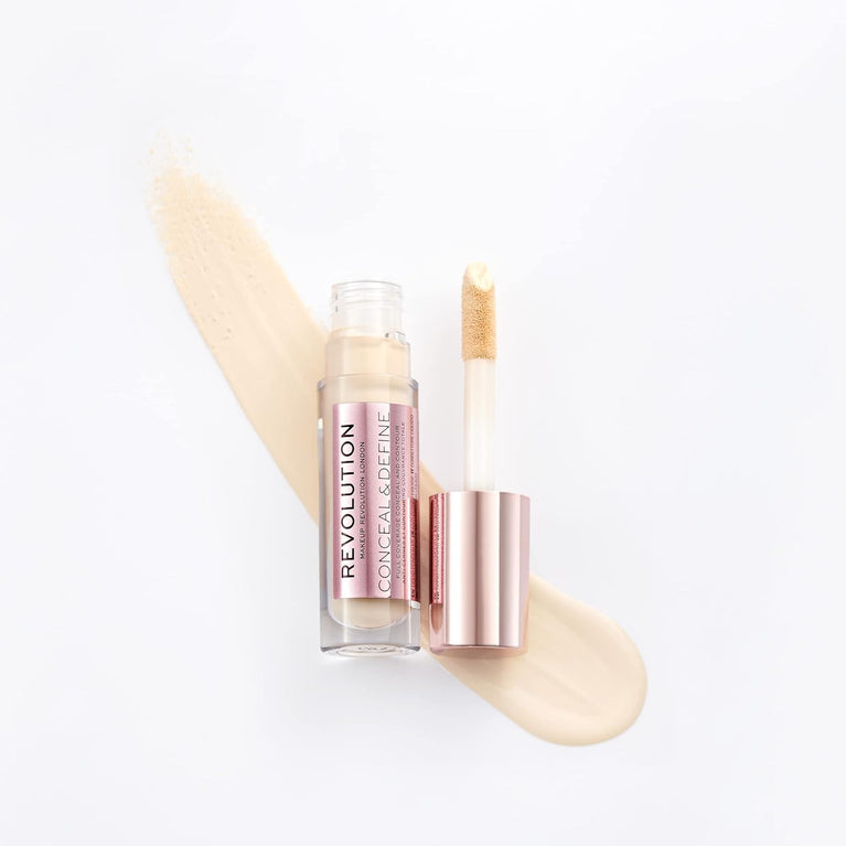 Makeup Revolution Vegan Full Coverage Concealer Pen for Long Lasting Matte Finish, C0.2 4ml