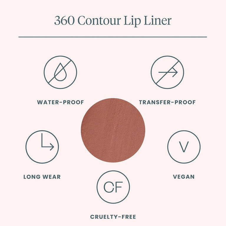 Wonderskin 360 Dimensional Lip Liner Pencil - Hydrating and Smudge-Proof Lip Contour in Saddle Shade, Vegan and Cruelty-Free