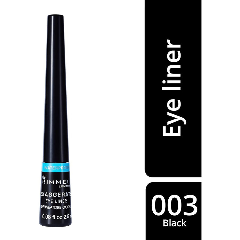 RIMMEL LONDON Scandal'eyes Dramatic Liquid Eyeliner - Waterproof & Smudge-proof - Intense Pigmentation & Matte Finish - 001 Black - 2.5ml