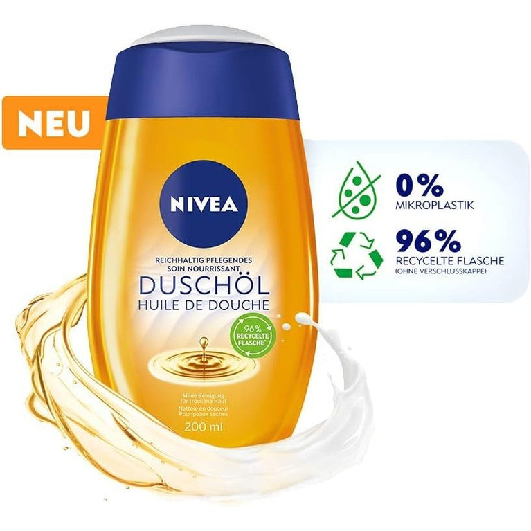 Nivea Natural Shower Oil: Hydrating and Sustainable 200 ml