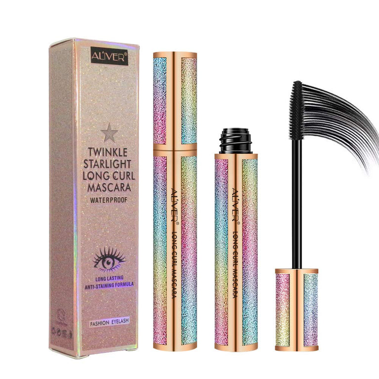 Waterproof 4D Silk Fiber Eyelash Mascara - Extra Volumizing, Long-Lasting, Hypoallergenic, Clump-Free, Natural & Smudge-Proof Black Mascara for Lengthened, Thickened Lashes