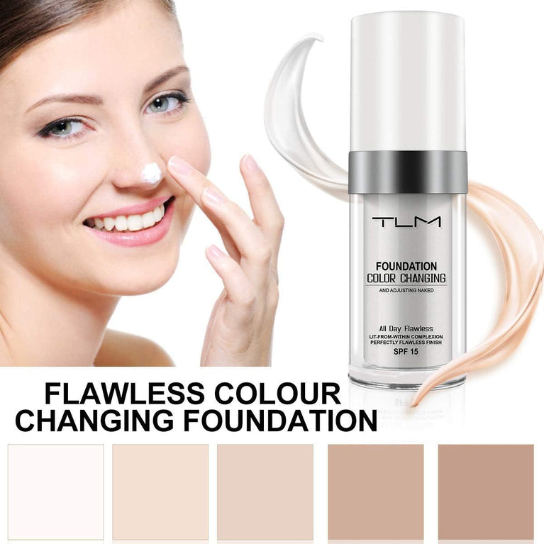 TLM Adaptive Skin Tone Liquid Foundation, Moisturizing and SPF 15 Protective, 30ML, Cruelty-Free