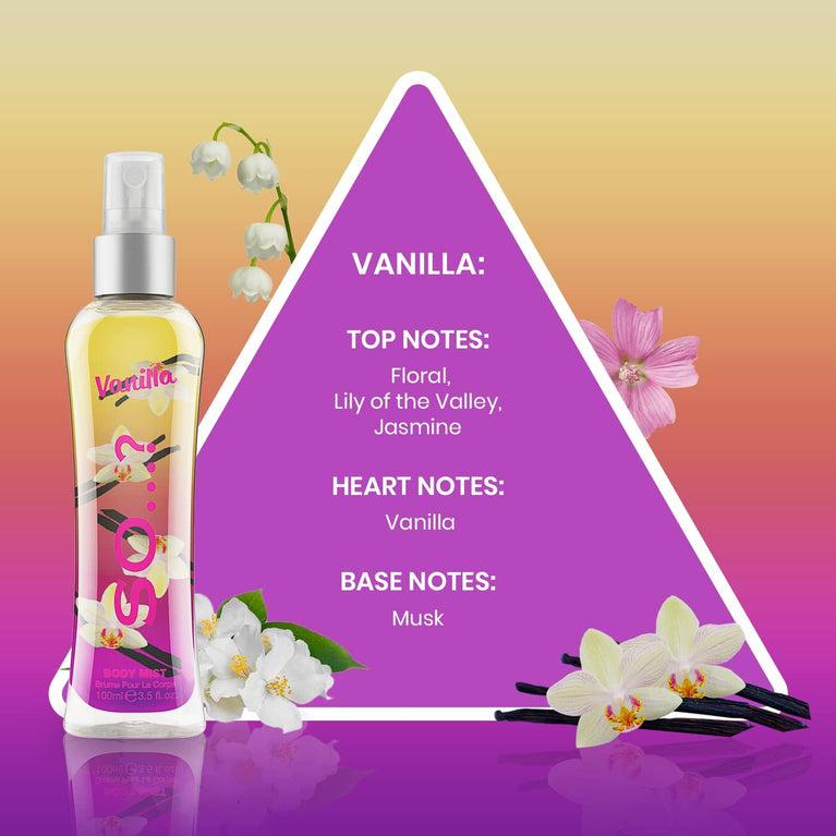 Women's Vanilla Body Mist Spray - 100ml by So...?