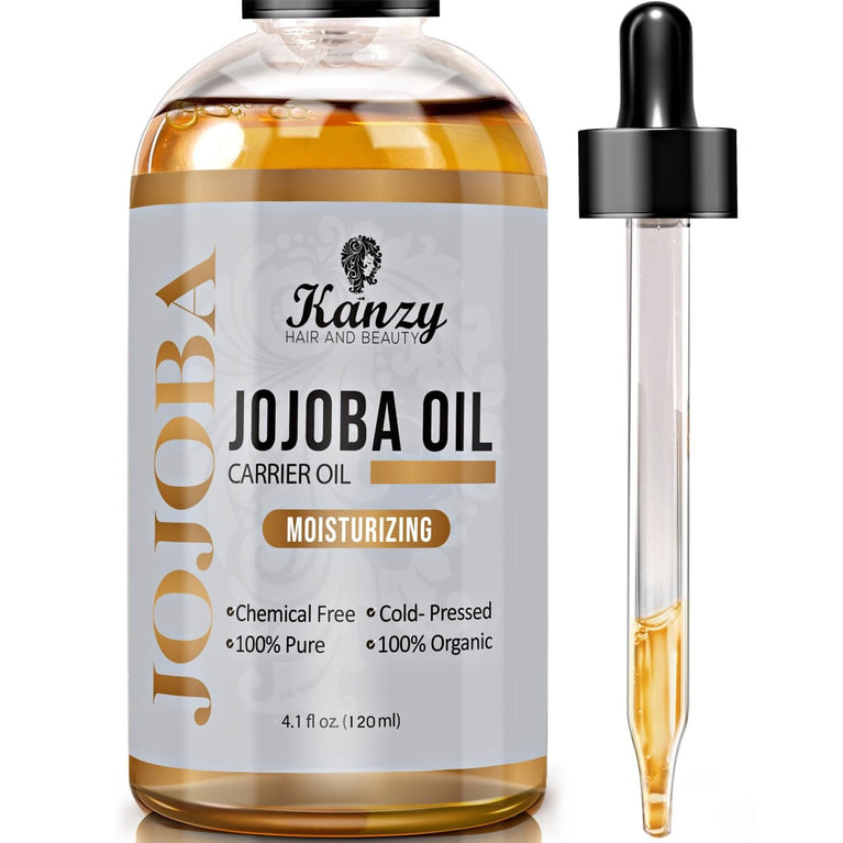 Kanzy Organic Cold Pressed Jojoba Oil - 100% Pure and Unrefined