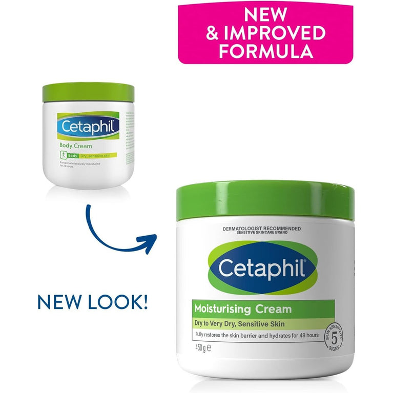 Cetaphil Body Moisturiser: Nourishing Cream for Dry, Very Dry, Sensitive Skin, 450g