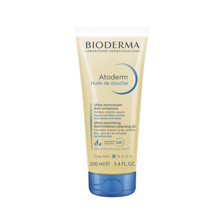 Bioderma Atoderm Ultra Nourishing Anti-Irritation Shower Oil 100ml (Pack of 1) - 24-Hour Hydration and Comfort