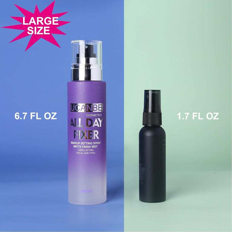 UCANBE Pearl Powder Matte Finish Makeup Setting Spray - Hydrating Long-Lasting 6.7 Fl Oz