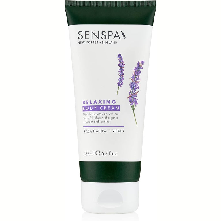 SenSpa Lavender Body Cream - Vegan Moisturizing Lotion, 200ml