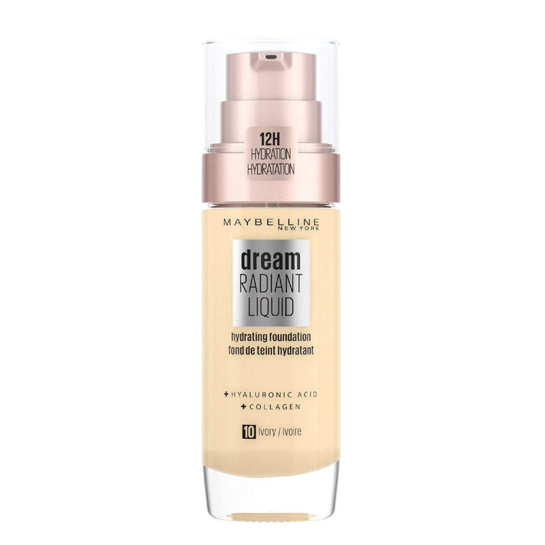 Ivory Radiance: Lightweight, Medium Coverage Hydrating Foundation with Hyaluronic Acid and Collagen - 12 Hour Moisture Boost