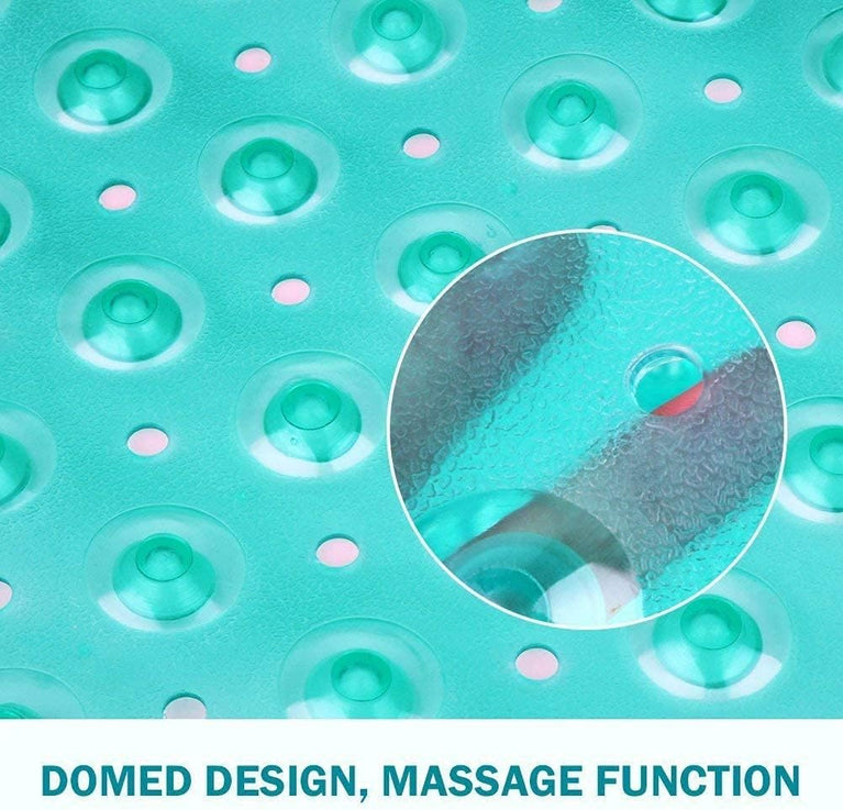 Wimaha Non-Slip Bathtub Mat with Extra Long Coverage and Machine-Washable Design, Teal Color