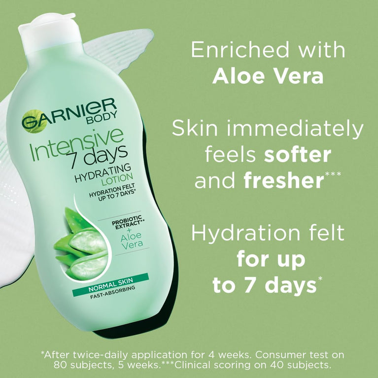 Garnier Intensive 7 Days Aloe Vera Body Lotion for Normal Skin - Hydrating and Nourishing Formula