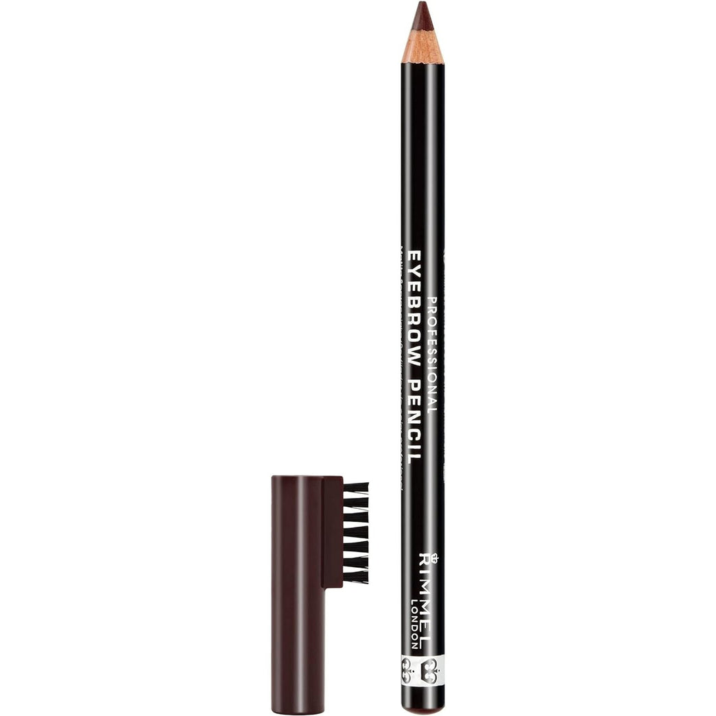 Rimmel London Dark Brown Eyebrow Pencil with Brush Applicator, 1.4g - For Perfectly Defined and Groomed Brows