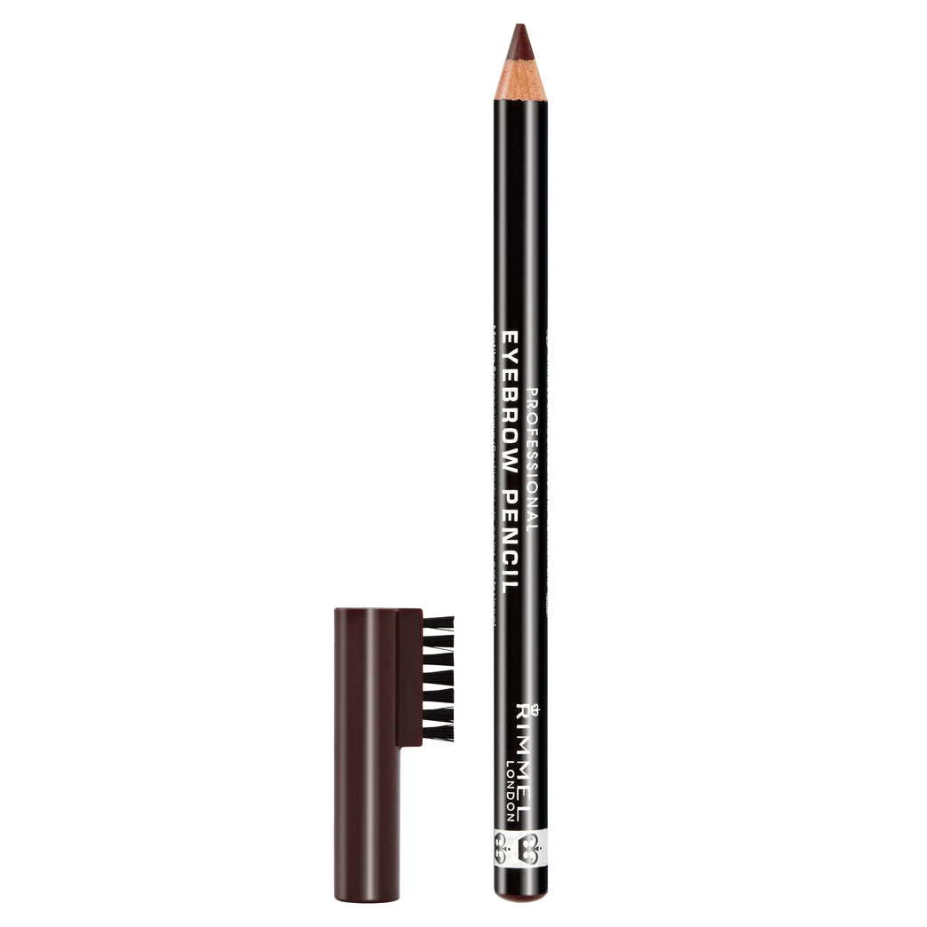 Rimmel London Dark Brown Eyebrow Pencil with Brush Applicator, 1.4g - For Perfectly Defined and Groomed Brows