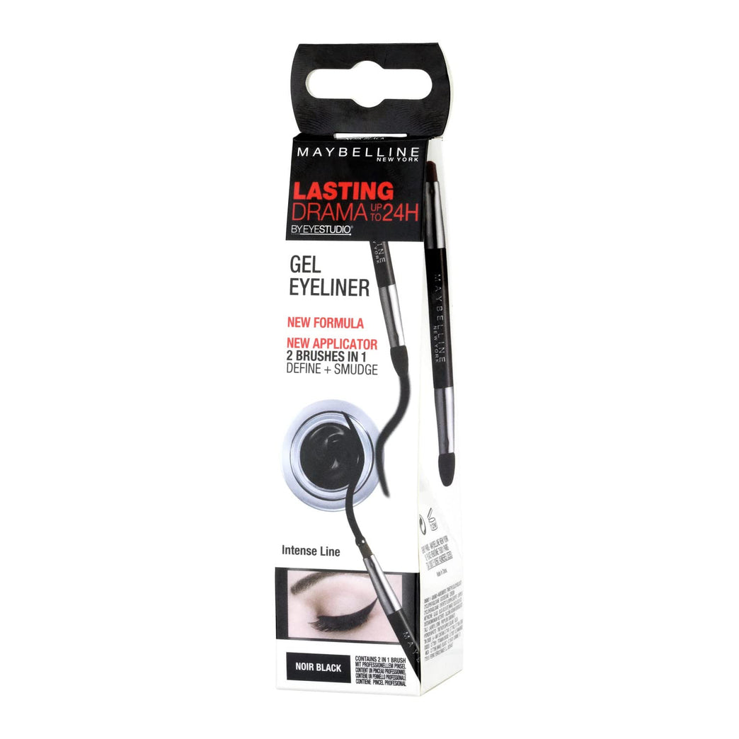 Maybelline 24-Hour Intense Black Gel Eyeliner with Professional Brush