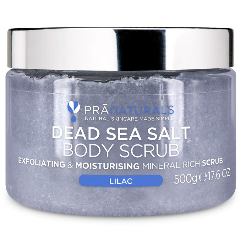 PraNaturals Dead Sea Salt & Lilac Body Scrub 500G – Hydrating & Moisturising, For soft & nourished skin, Delicate floral fragrance, Rich in natural oils & minerals, No Parabens, Vegan & Cruelty Free