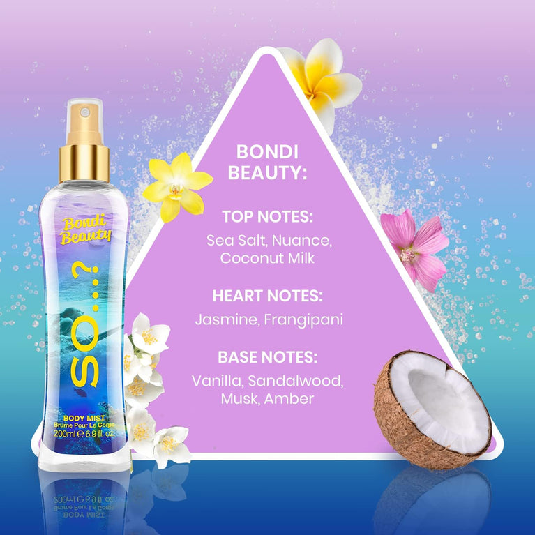 Bondi Beauty Body Mist - Fruity and Gourmand Fragrance Spray