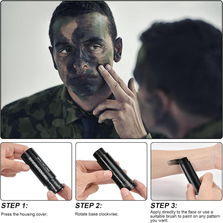 Aomig Athlete-Grade Waterproof Face and Body Paint Stick - Black, Perfect for Sport Events, Cosplay, and Costume Parties