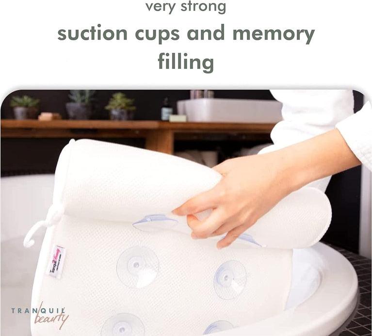 Luxury Bath Pillow with Suction Cups for Head and Neck Support